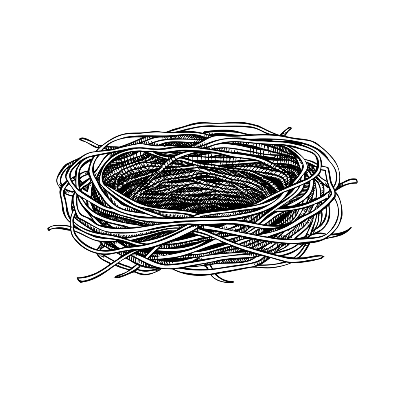 Bird nest sketch. Hand drawn spring illustration. Birdhouse vector. Easter design element. Not AI generated Illustration